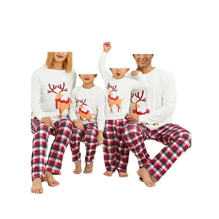 SHIBAOZI Family Christmas Pajamas Matching Sets Elk Print Pullover + Plaid Pants+ Triangular Scarf for Adults Kids Baby Dog
SHIBAOZI Family Christmas Pajamas Matching Sets Elk Print Pullover + Plaid Pants+ Triangular Scarf for Adults Kids Baby Dog