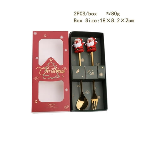Singli Christmas spoon set Christmas gift cutlery two-piece dessert spoon fork Santa elk doll spoon(golden)F
Singli Christmas spoon set Christmas gift cutlery two-piece dessert spoon fork Santa elk doll spoon(golden)F