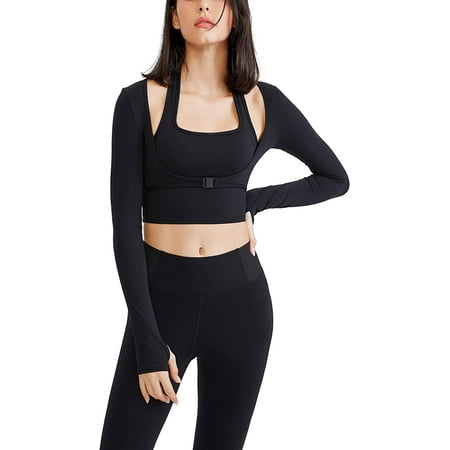 PIKADINGNIS Womens Long Sleeve Athletic Top with Built-in Bra Cutout Yoga Sports Tops
PIKADINGNIS Womens Long Sleeve Athletic Top with Built-in Bra Cutout Yoga Sports Tops