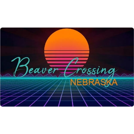 Beaver Crossing Nebraska 4 X 2.25-Inch Fridge Magnet Retro Neon Design