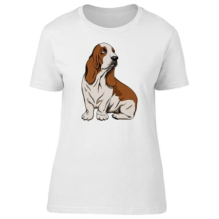 Color Sketch Of Basset Hound Tee Women's -Image by Shutterstock