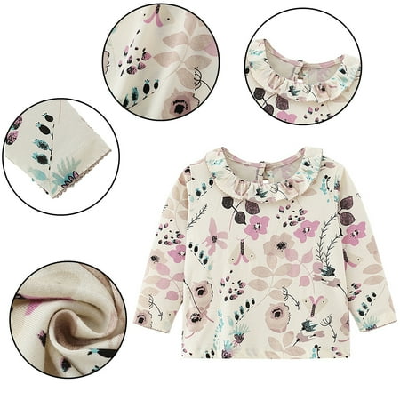 KYAIGUO Baby Kids Girl Spring Floral T-Shirt Blouses Toddler Fall Long Sleeves Shirt Ruffle Collar Tee Tops Bottom for 1-9 Years Old
KYAIGUO Baby Kids Girl Spring Floral T-Shirt Blouses Toddler Fall Long Sleeves Shirt Ruffle Collar Tee Tops Bottom for 1-9 Years Old