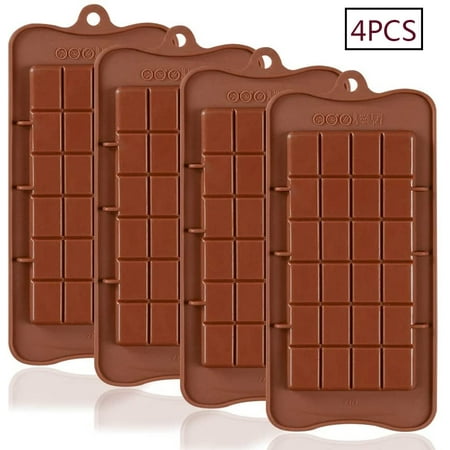 Chocolate Pack of 4 Food Safe Non Stick Energy Bars and Protein Molds
