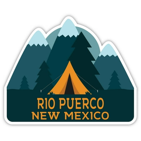 Rio Puerco New Mexico Souvenir 4-Inch Fridge Magnet Camping Tent Design