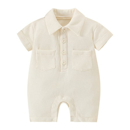 B91xZ Baby Bodysuit Baby Summer Solid Color Climbing Suit Short Sleeve Lapel Breathable Fabric Casual Going Out (Sizes 6-12 Months)
B91xZ Baby Bodysuit Baby Summer Solid Color Climbing Suit Short Sleeve Lapel Breathable Fabric Casual Going Out (Sizes 6-12 Months)