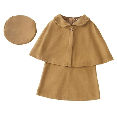 

nsendm Have Baby Kids Toddler Children Baby Girls Sleeveless Bowknot Princess Dress Solid Cloak New Stock Clothes Childrenscostume Khaki 3-4 Years