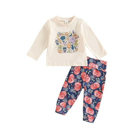 Amuver Baby Boys Girls Pants Set Long Sleeve T-shirt with Ghost/Pumpkin/Sunflower Print Pants for Halloween
Amuver Baby Boys Girls Pants Set Long Sleeve T-shirt with Ghost/Pumpkin/Sunflower Print Pants for Halloween