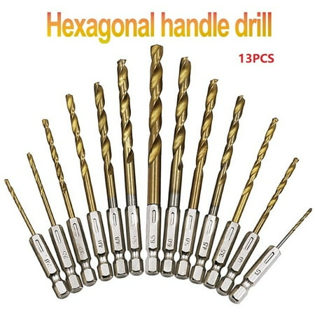 Goodhd 13Pcs HSS High Speed Steel Titanium Coated Drill Bit Set 1/4 Hex Shank 1.5-6.5mm
Goodhd 13Pcs HSS High Speed Steel Titanium Coated Drill Bit Set 1/4 Hex Shank 1.5-6.5mm
