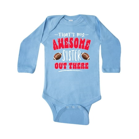 Inktastic That s My Awesome Sister Out There with Footballs Gift Baby Boy or Baby Girl Long Sleeve Bodysuit
Inktastic That s My Awesome Sister Out There with Footballs Gift Baby Boy or Baby Girl Long Sleeve Bodysuit