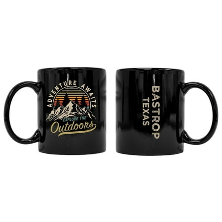 R and R Imports Bastrop Texas Souvenir Adventure Awaits 8 oz Coffee Mug 2-Pack