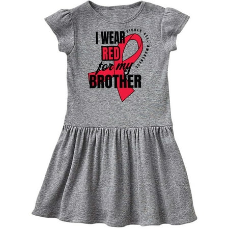 Inktastic Sickle Cell Awareness I Wear Red For My Brother Gift Toddler Girl Dress