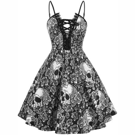 Women Summer Gothic Bandage Dress Retro Skeleton Print Sleeveless Backless Dress Lace Grunge Velvet Dress Punk Dress
Women Summer Gothic Bandage Dress Retro Skeleton Print Sleeveless Backless Dress Lace Grunge Velvet Dress Punk Dress