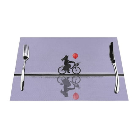 ZNDUO Placemats 4 PCS Heat Resistant Stain Resistant Woven PVC Insulation Placemats Durable Washable Elegant Table Mats for Dining-Woman Bicycle 18 x12
ZNDUO Placemats 4 PCS Heat Resistant Stain Resistant Woven PVC Insulation Placemats Durable Washable Elegant Table Mats for Dining-Woman Bicycle 18 x12