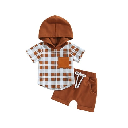 Toddler Baby Boy Clothes Pants Set Short Sleeve Hooded Patchwork Plaid Hoodie Top Solid Color Shorts Summer Outfit
Toddler Baby Boy Clothes Pants Set Short Sleeve Hooded Patchwork Plaid Hoodie Top Solid Color Shorts Summer Outfit