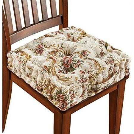 Thick Padded Booster Tufted Chair Cushion Tan