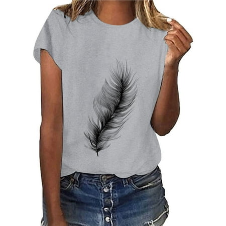 Maternity Blouses Womens Work Tops Girls Short Sleeve Out Blouse Funny Print Shirt T-Shirt Tops Vintage Tees for Women Gray XL
Maternity Blouses Womens Work Tops Girls Short Sleeve Out Blouse Funny Print Shirt T-Shirt Tops Vintage Tees for Women Gray XL