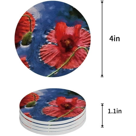 ZHANZZK Poppy Flower Design Set of 8 Round Coaster for Drinks Absorbent Ceramic Stone Coasters Cup Mat with Cork Base for Home Kitchen Room Coffee Table Bar Decor
ZHANZZK Poppy Flower Design Set of 8 Round Coaster for Drinks Absorbent Ceramic Stone Coasters Cup Mat with Cork Base for Home Kitchen Room Coffee Table Bar Decor