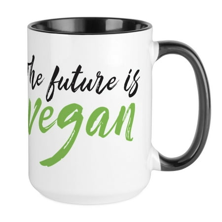 CafePress - The Future Is Vegan - 15 oz Ceramic Large Mug