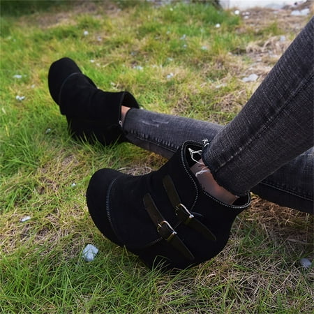 LnjYIGJ Women s Wedges Shoes Women s Leather Boots With Belt Buckle Outer Wedge Heel
LnjYIGJ Women s Wedges Shoes Women s Leather Boots With Belt Buckle Outer Wedge Heel