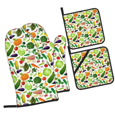 Sikiie Vegetables2 Oven Mitts and Pot Holders Silicone Oven Gloves Heat Resistant Oven Mitts 4Pcs Set
Sikiie Vegetables2 Oven Mitts and Pot Holders Silicone Oven Gloves Heat Resistant Oven Mitts 4Pcs Set