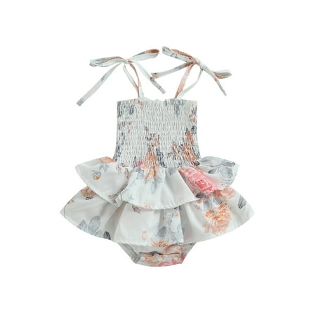 aturustex Baby Girl Summer Romper Sleeveless Tie Shoulder Square Neck Floral Print Romper Dress
aturustex Baby Girl Summer Romper Sleeveless Tie Shoulder Square Neck Floral Print Romper Dress