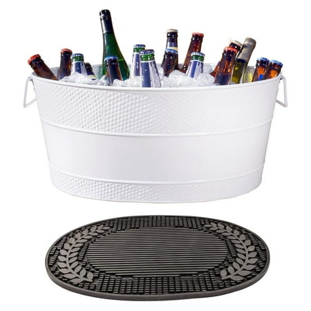 ZZYY Galvanized White Beverage Tub + Insulated Cocktail Mat - 6-Gallon Beverage Tub & Wine Bucket for Parties & Events
ZZYY Galvanized White Beverage Tub + Insulated Cocktail Mat - 6-Gallon Beverage Tub & Wine Bucket for Parties & Events