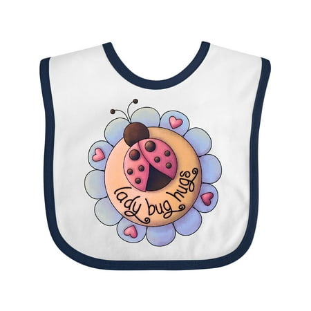 Inktastic Ladybug Hugs with Flower Gift Baby Boy Bib