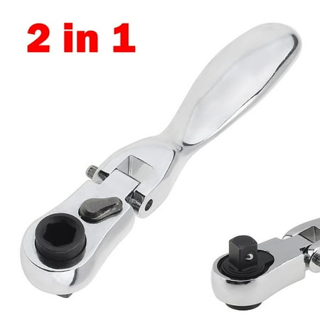 2 In 1 Mini Ratchet Wrench Screwdriver 72 Teeth Socket Batch Head Quick Spanner