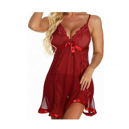 SUANMAY Women s Plus Size Sexy Lingerie Embroidered Sexy Sling Comfortable Pajamas 2XL Deep red
SUANMAY Women s Plus Size Sexy Lingerie Embroidered Sexy Sling Comfortable Pajamas 2XL Deep red