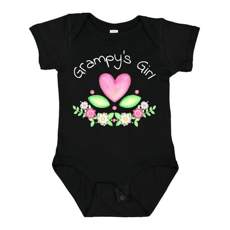 Inktastic Grampy s Girl- Heart Flowers Gift Baby Girl Bodysuit
