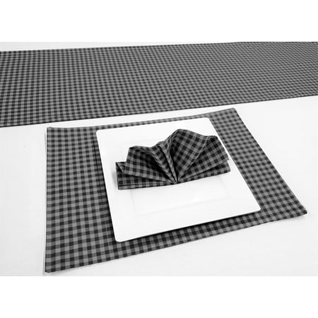 Black & Gray Buffalo Checked Placemat Table Runner Cloth Napkins Set by Penny s Needful Things (6 Napkins & 6 Placemats) (3 Feet Long Table Runner) (Black)
Black & Gray Buffalo Checked Placemat Table Runner Cloth Napkins Set by Penny s Needful Things (6 Napkins & 6 Placemats) (3 Feet Long Table Runner) (Black)