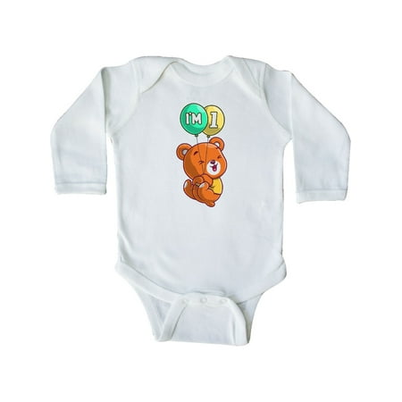 Inktastic I m 1 Teddy Bear Gift Baby Boy or Baby Girl Long Sleeve Bodysuit