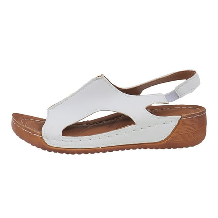 Xboschi Womens Sandals Comfortable Sandals for Women Ladies Summer Retro Pure Colour Leather Slope Heel Thick Bottom Large Size Set Foot Fish Mouth Sandals
Xboschi Womens Sandals Comfortable Sandals for Women Ladies Summer Retro Pure Colour Leather Slope Heel Thick Bottom Large Size Set Foot Fish Mouth Sandals