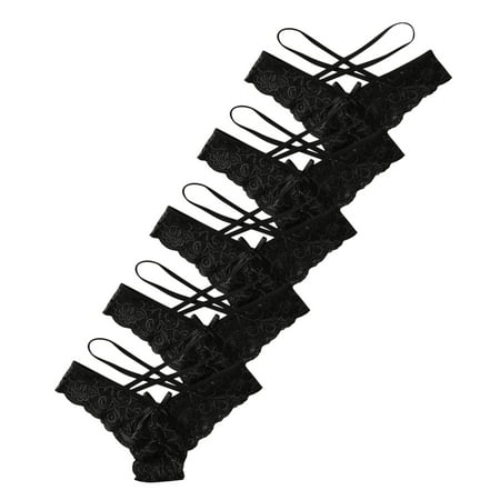 Women s 5 Pack Floral Lace Thongs Low Rise Sexy Strappy Stertchy Panties V-Back Criss Cross Hollowed Out Underwear
Women s 5 Pack Floral Lace Thongs Low Rise Sexy Strappy Stertchy Panties V-Back Criss Cross Hollowed Out Underwear