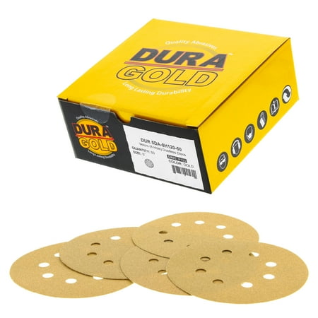 Dura-Gold - Premium - 120 Grit - 5 Gold Sanding Discs - 8-Hole Dustless Hook and Loop for DA Sander - Box of 50
Dura-Gold - Premium - 120 Grit - 5 Gold Sanding Discs - 8-Hole Dustless Hook and Loop for DA Sander - Box of 50