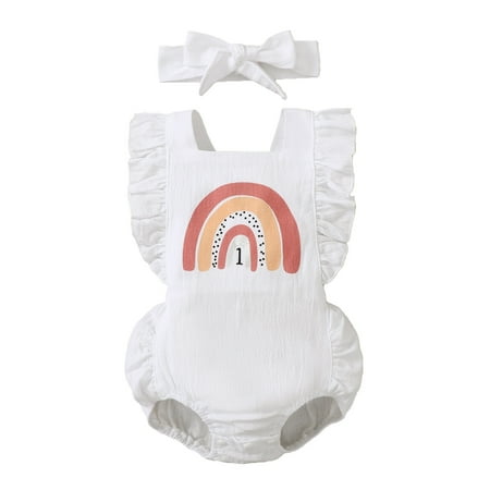NZRVAWS Baby Girls Outfits 3 Months Baby Girls Rainbow Print Sleeveless Romper 6 Months Baby Girls Headband 2Pcs Clothes Set White
NZRVAWS Baby Girls Outfits 3 Months Baby Girls Rainbow Print Sleeveless Romper 6 Months Baby Girls Headband 2Pcs Clothes Set White