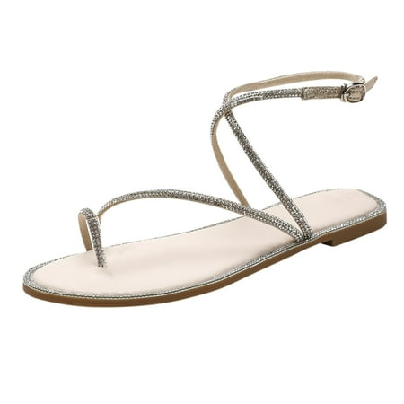 Cathalem Women Sandals Flat Bottom Rhinestone Bohemian Style Sandals Sandals Summer Beach Sandals Beige 39
Cathalem Women Sandals Flat Bottom Rhinestone Bohemian Style Sandals Sandals Summer Beach Sandals Beige 39