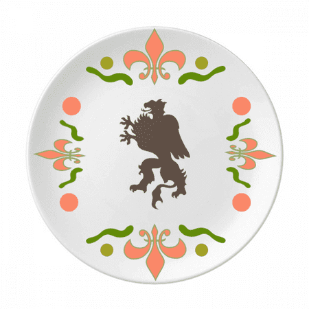 Europ Animals National Emblem cheetah Flower Ceramics Plate Tableware Dinner Dish