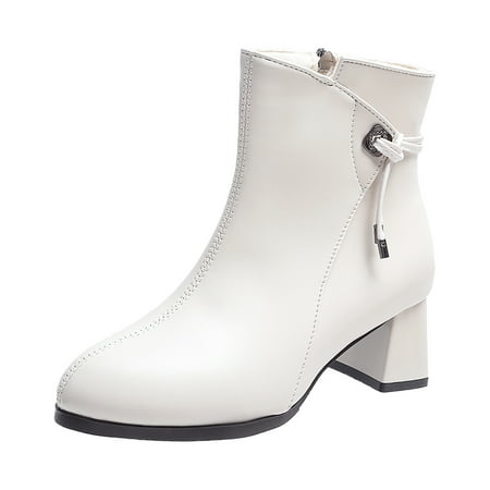 Fsqjgq Western Boots for Women Rustic Fashion Women Artificial Leather Solid Color Winter Keep Warm Plush Thick Sole Square Heels Zipper Short Booties Round Toe Shoes High Womens Boots White 38
Fsqjgq Western Boots for Women Rustic Fashion Women Artificial Leather Solid Color Winter Keep Warm Plush Thick Sole Square Heels Zipper Short Booties Round Toe Shoes High Womens Boots White 38
