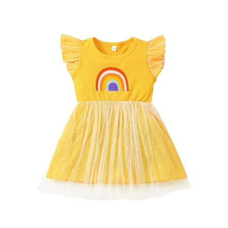 TAIAOJING Toddler Girl Dress Fly Sleeve Kids Rainbow Tulle Princess Dresses 18-24 Months
TAIAOJING Toddler Girl Dress Fly Sleeve Kids Rainbow Tulle Princess Dresses 18-24 Months