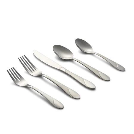 Cambridge Swirl Sand 89-Piece Flatware Set with 5-Piece Hostess Set