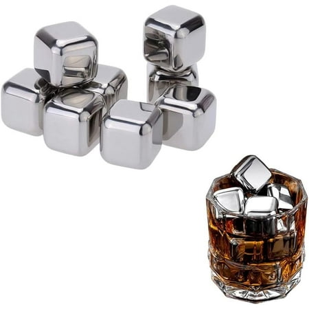 Stainless Steel Whiskey Stones Ice Cubes Reusable for Whiskey Vodka Liqueurs Wine Beverage Juice or Soda - Pack of 4
Stainless Steel Whiskey Stones Ice Cubes Reusable for Whiskey Vodka Liqueurs Wine Beverage Juice or Soda - Pack of 4