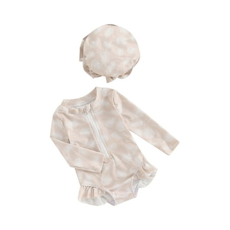 Toddler Baby Girl 2 Piece Summer Swimsuits Round Neck Floral Print Zip Front Long Sleeve Swimwear+3D Bow Swim Cap Bathing Suit
Toddler Baby Girl 2 Piece Summer Swimsuits Round Neck Floral Print Zip Front Long Sleeve Swimwear+3D Bow Swim Cap Bathing Suit