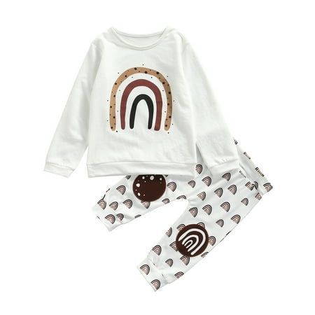Canrulo Kids Baby Boys Girls Rainbow Clothes Set Long Sleeve Pullover Elastic Waist Pants Autumn Outfits Beige 2-3 Years
Canrulo Kids Baby Boys Girls Rainbow Clothes Set Long Sleeve Pullover Elastic Waist Pants Autumn Outfits Beige 2-3 Years