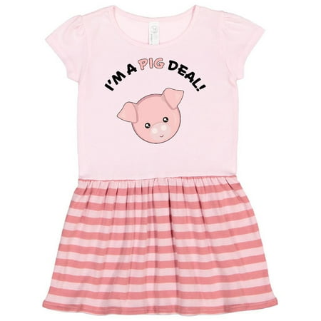 Inktastic I m a Pig Deal cute pig pun Gift Toddler Girl Dress