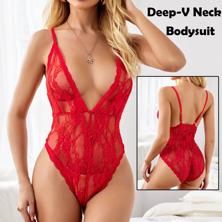 Ykohkofe New Women Red Lace Lingerie Bodysuit V-Neck Backless Jumpsuit Pajamas Suit
Ykohkofe New Women Red Lace Lingerie Bodysuit V-Neck Backless Jumpsuit Pajamas Suit