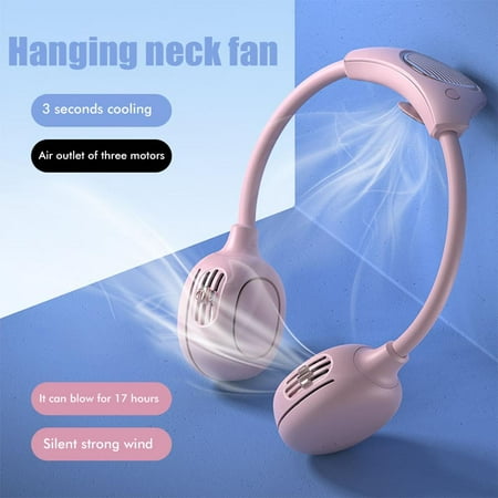 3 Speed Neck Fan USB Rechargeable Mini Neckband Fan 360 Degree Adjustable HandsFree Hanging Fan for Walk Travel