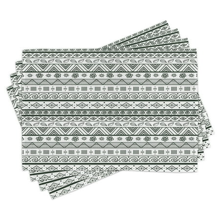 Tribal Placemats Set of 4 Ethnic Aztec Pattern with Primitive Geometric Forms Triangles Background Washable Fabric Place Mats for Dining Room Kitchen Table Decor Hunter Green White by Ambesonne
Tribal Placemats Set of 4 Ethnic Aztec Pattern with Primitive Geometric Forms Triangles Background Washable Fabric Place Mats for Dining Room Kitchen Table Decor Hunter Green White by Ambesonne