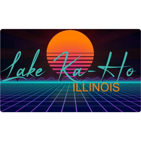 Lake Ka-Ho Illinois 4 X 2.25-Inch Fridge Magnet Retro Neon Design