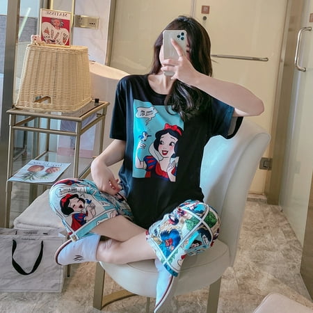 New Homewear Short Sleeve Pajamas Set Cute Leisure Women Sleepwear 2Pcs Nightwear for Women Nightwear Long Loose Waist Pant
New Homewear Short Sleeve Pajamas Set Cute Leisure Women Sleepwear 2Pcs Nightwear for Women Nightwear Long Loose Waist Pant